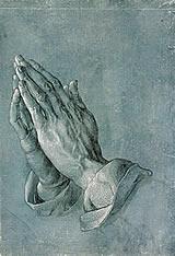 Manos orando. Grabado de Alberto Durero.